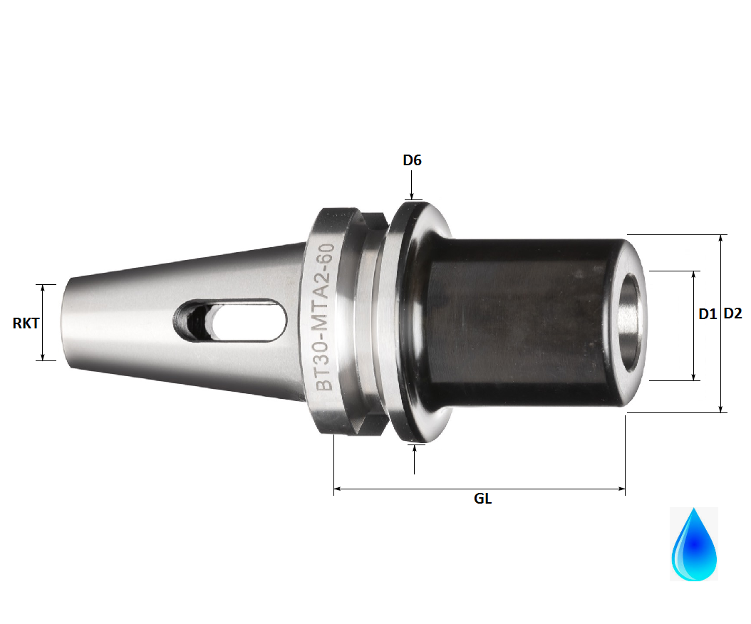 BT30 2 Morse Taper Shank Holder, Form AD (Medium/High Accuracy